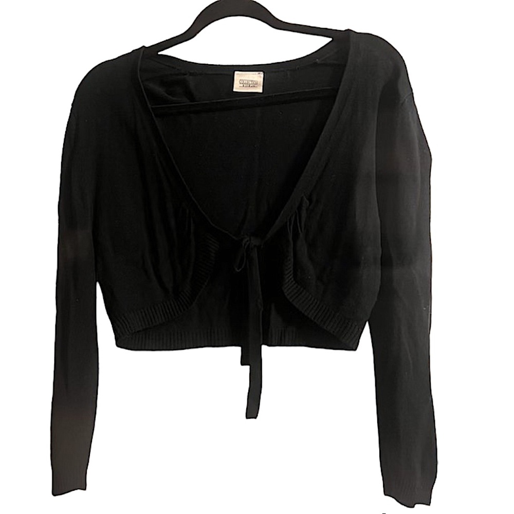 Collection XIIX Women’s Black Shrug With Tie Front